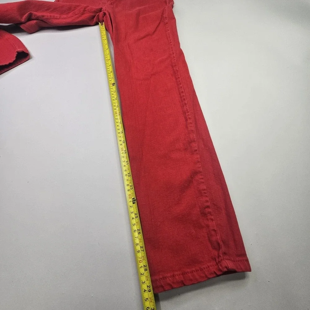 Michael Kors Skinny Jeans Women's Size 10 Red Stretch Denim Low Rise Trousers